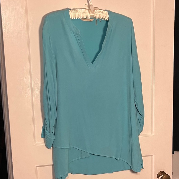 Soft Surroundings Teal V-Neck Tunic fits a size 6 - Picture 1 of 9